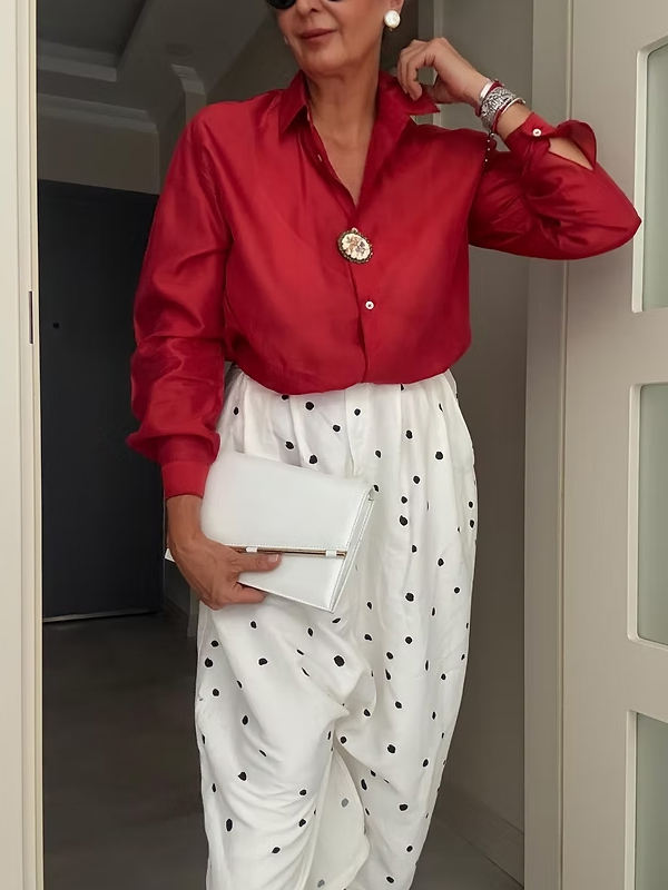 Vintage Made in Italy İpek Tafta Gömlek