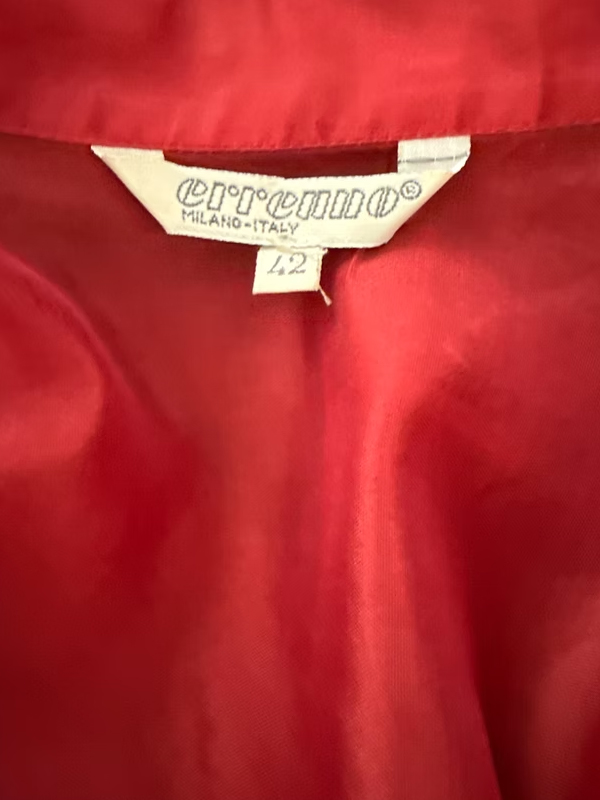 Vintage Made in Italy İpek Tafta Gömlek