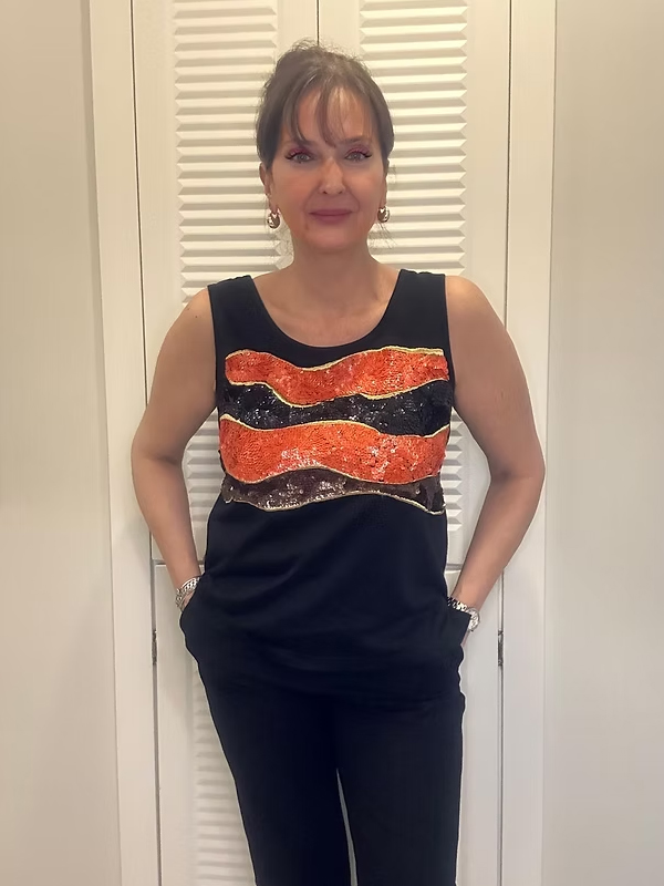 Vintage 80s Beymen Pul İşlemeli Bluz