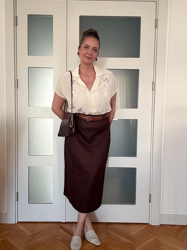 Vintage Delikişi İpek Gömlek