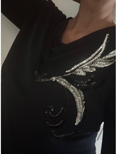 Vintage 80s -Bille Paris -Pul İşlemeli Bluz