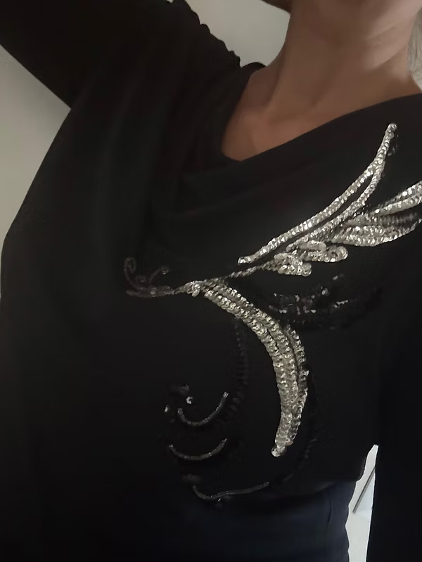 Vintage 80s -Bille Paris -Pul İşlemeli Bluz