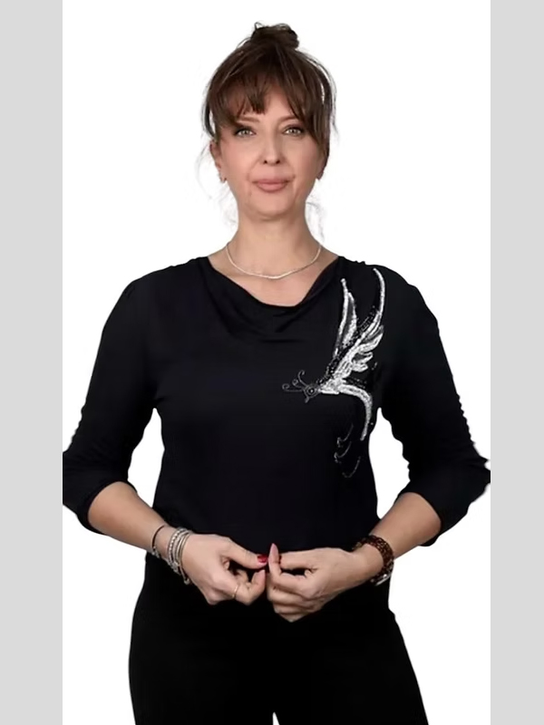 Vintage 80s -Bille Paris -Pul İşlemeli Bluz