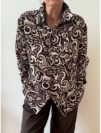 Vintage Taş Düğmeli Gömlek