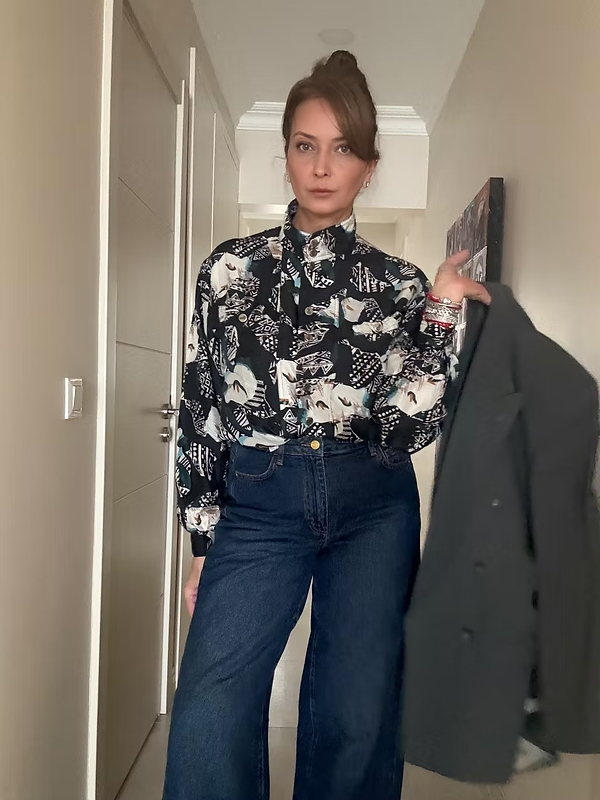 Vintage Made in Italy İpek Gömlek