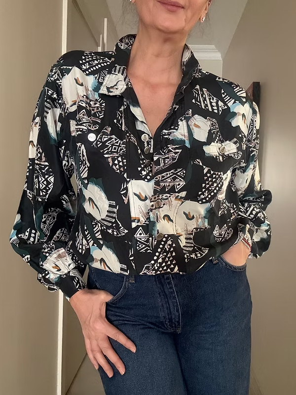 Vintage Made in Italy İpek Gömlek