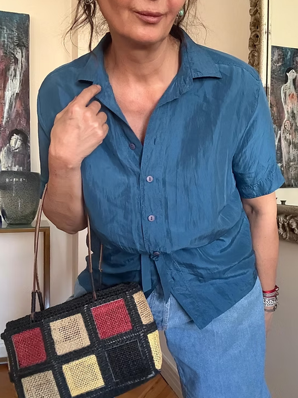 Vintage Made in Italy İpek Gömlek/ Tunik