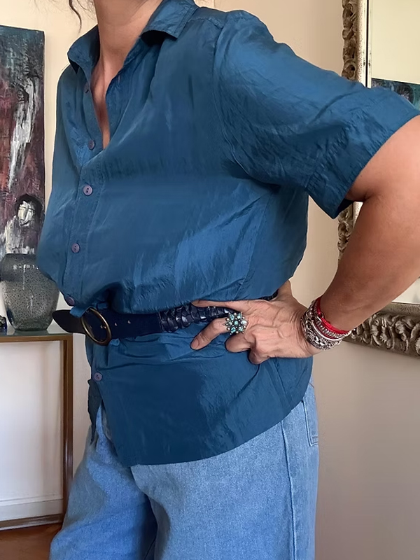 Vintage Made in Italy İpek Gömlek/ Tunik