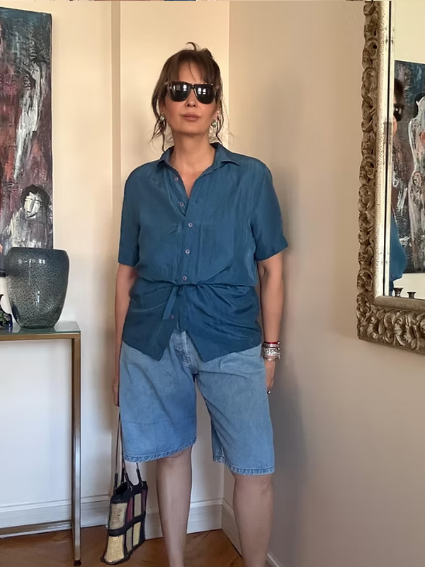 Vintage Made in Italy İpek Gömlek/ Tunik