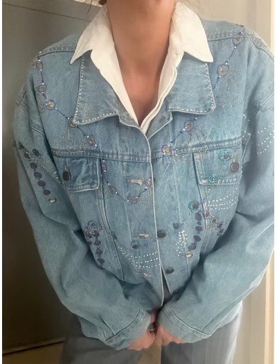 Vintage 80's Hand Made Jean Ceket