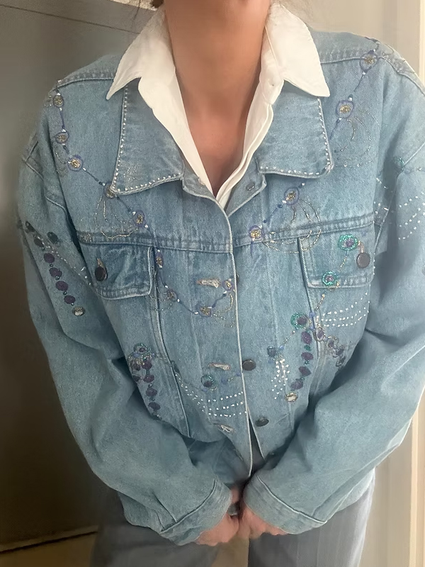 Vintage 80's Hand Made Jean Ceket