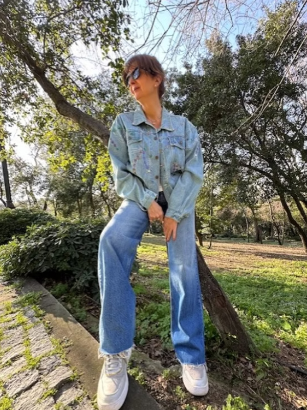 Vintage 80's Hand Made Jean Ceket