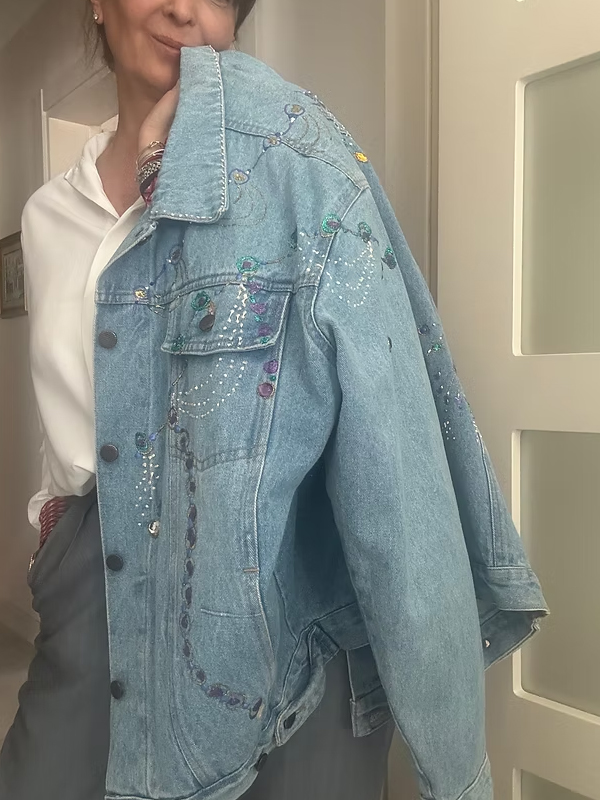 Vintage 80's Hand Made Jean Ceket