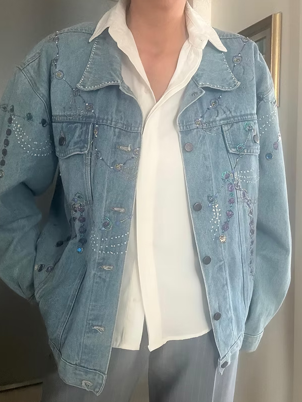 Vintage 80's Hand Made Jean Ceket