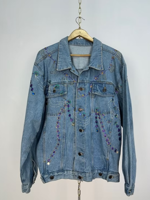 Vintage 80's Hand Made Jean Ceket