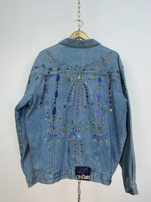 Vintage 80's Hand Made Jean Ceket