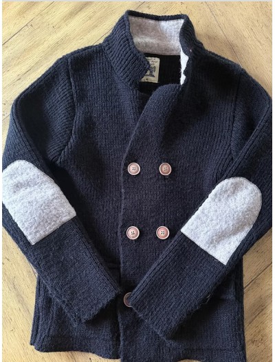 Vintage Hand Made Yün Kruvaze Hırka / Ceket