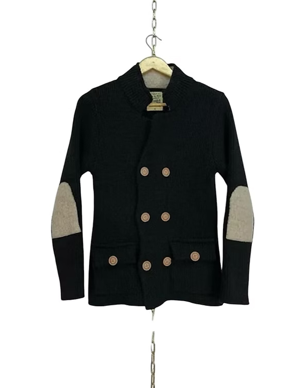 Vintage Hand Made Yün Kruvaze Hırka / Ceket