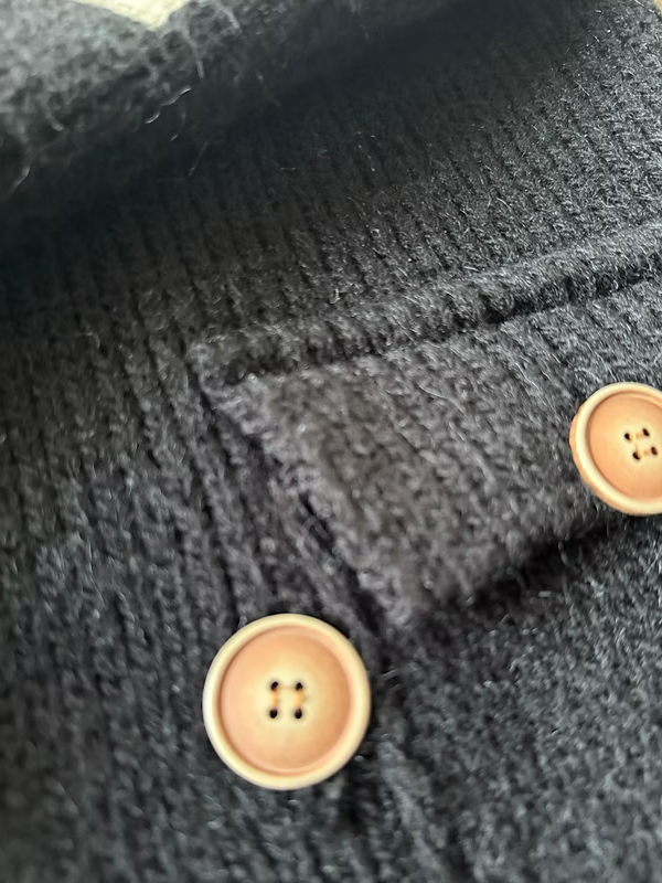 Vintage Hand Made Yün Kruvaze Hırka / Ceket