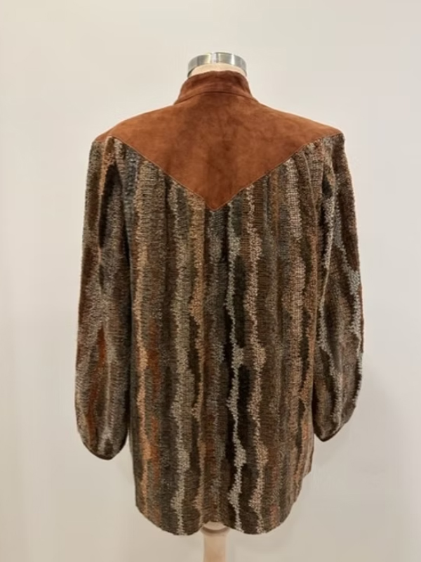 Vintage Fransız Süet & Triko Hırka