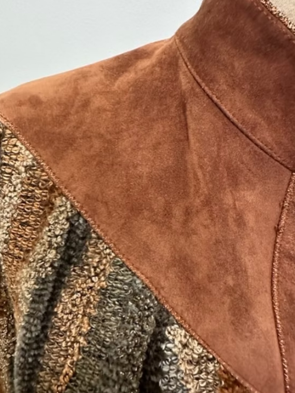 Vintage Fransız Süet & Triko Hırka