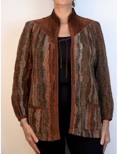 Vintage Fransız Süet & Triko Hırka