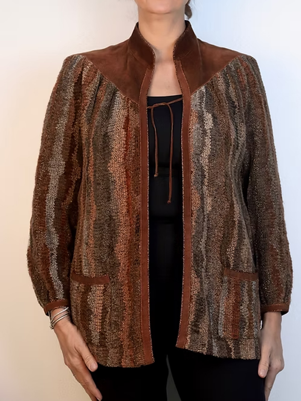 Vintage Fransız Süet & Triko Hırka