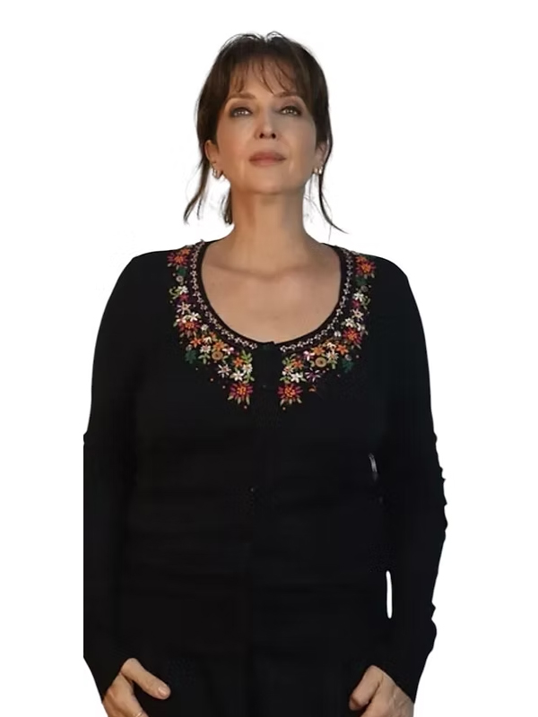 Perlina Nakış ve Boncuklu Hırka