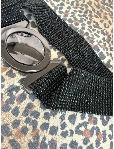 Vintage Lastikli Tamamı Boncuklu Kemer