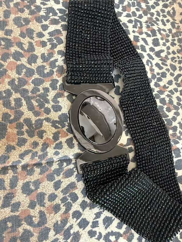 Vintage Lastikli Tamamı Boncuklu Kemer