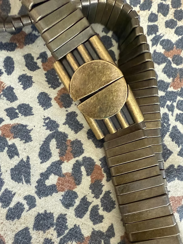 Vintage Lastikli Metal Kemer