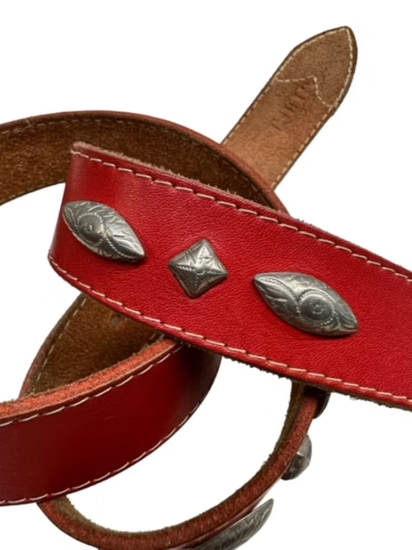 Vintage Metal Aksesuarlı Deri Kemer