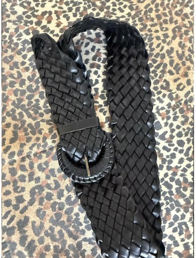 Vintage El Örgüsü Deri Kemer