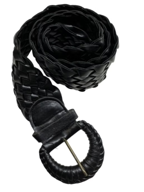 Vintage El Örgüsü Deri Kemer