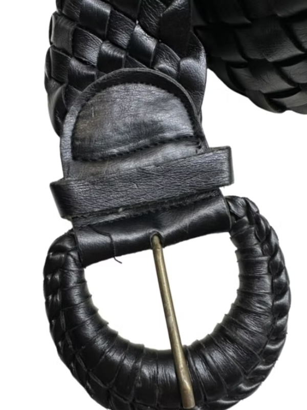 Vintage El Örgüsü Deri Kemer