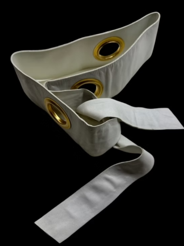 Vintage Beyaz Deri Kemer