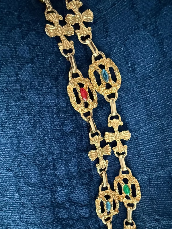 Vintage Gold & Doğal Taşlı Zincir Kemer