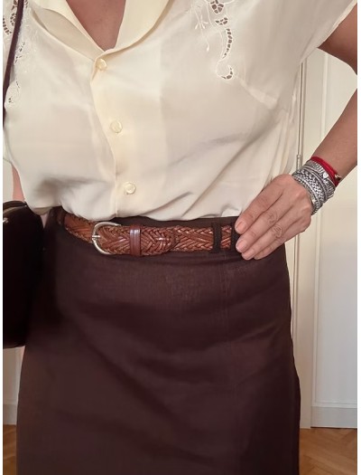 Benetton Örgü Deri Kemer