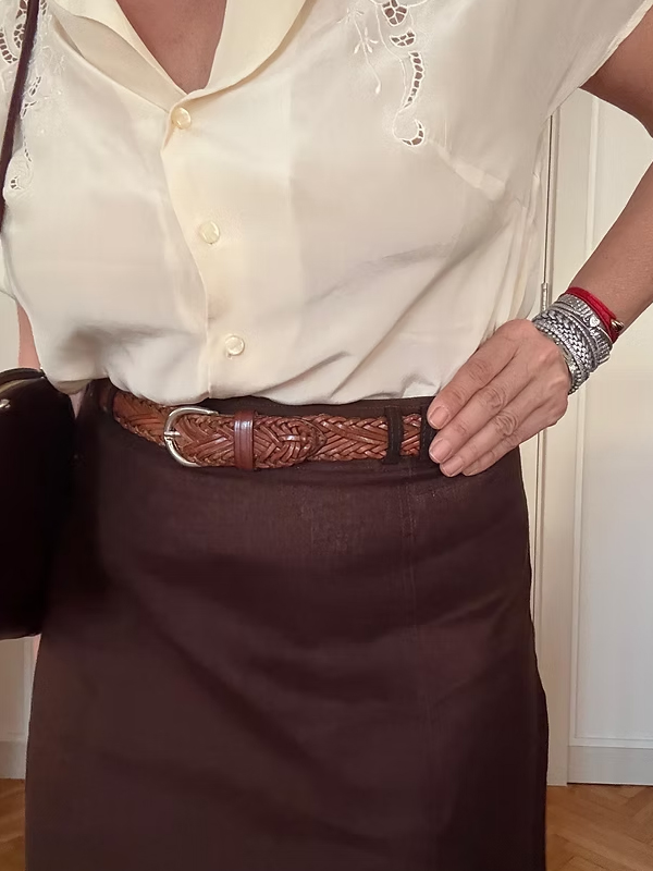 Benetton Örgü Deri Kemer