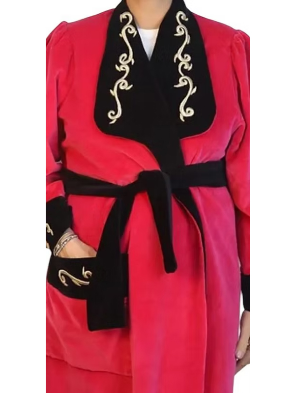 Hand Made Maraş işi Sırma işli Kadife Kimono /Sabahlık