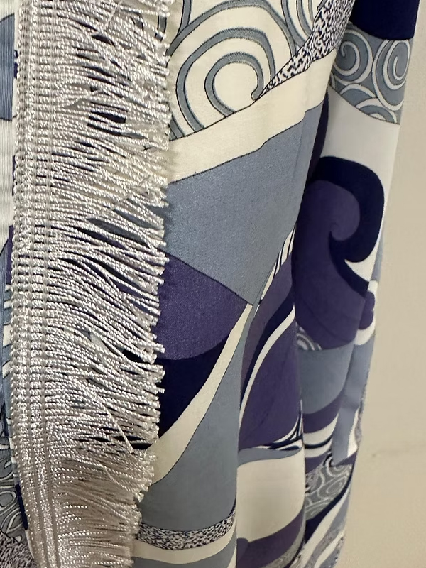 BE RETROKARE Hand Made Yaka Püskül Seritli Kimono