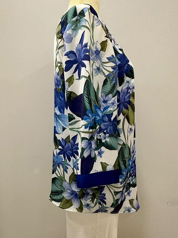 BE RETROKARE Hand Made Saten Tropikal Desen Kimono