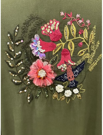 BE RETROKARE Hand Made Arkası Nakışlı Kimono