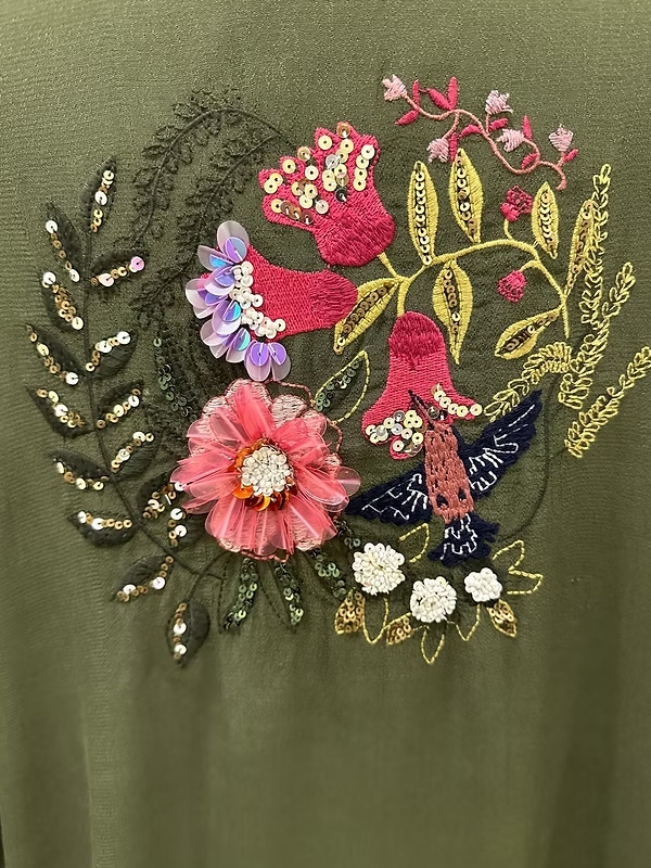 BE RETROKARE Hand Made Arkası Nakışlı Kimono