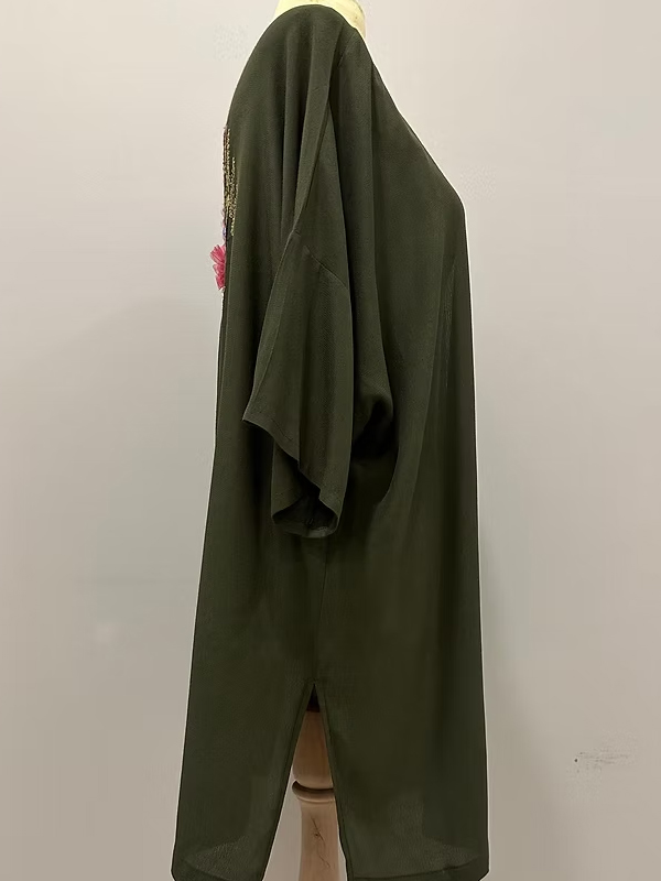 BE RETROKARE Hand Made Arkası Nakışlı Kimono