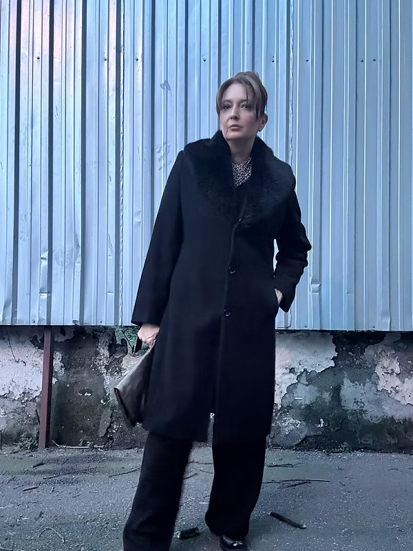 Vintage Peluş Yakalı Palto