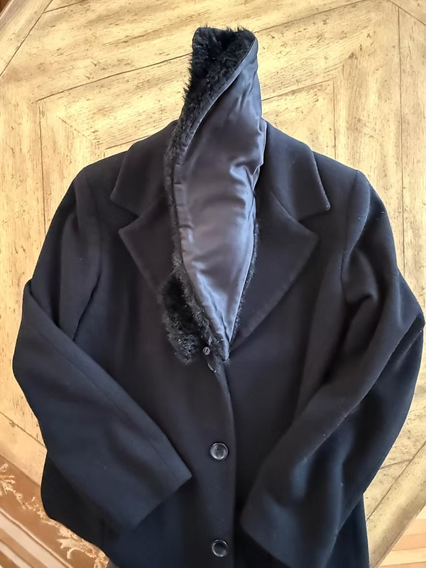 Vintage Peluş Yakalı Palto