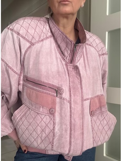 Vintage Kapitoneli İpek Bomber Mont Vintage Kapitoneli İpek Bomber Mont