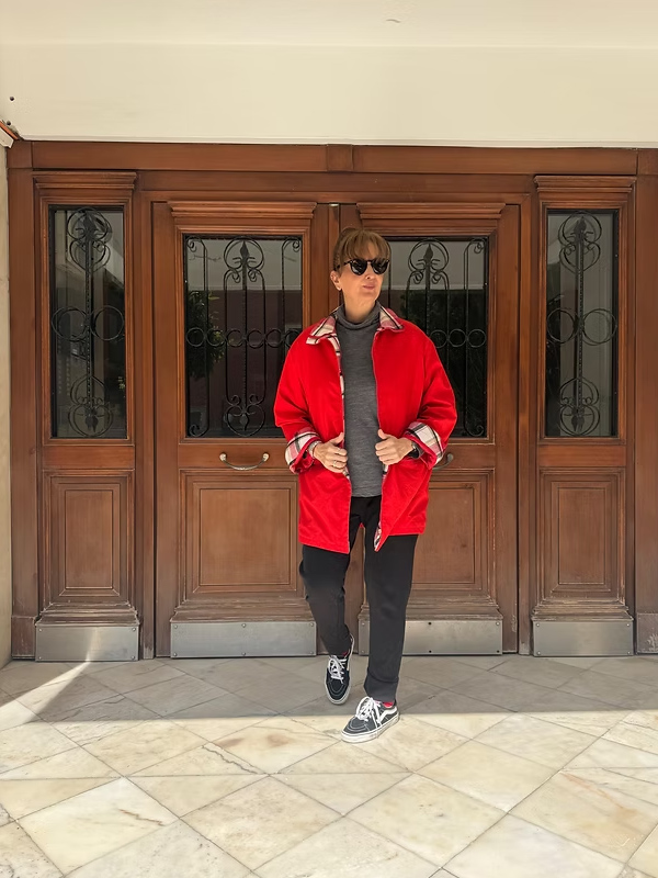 Vintage Ekose Astarlı Trençkot