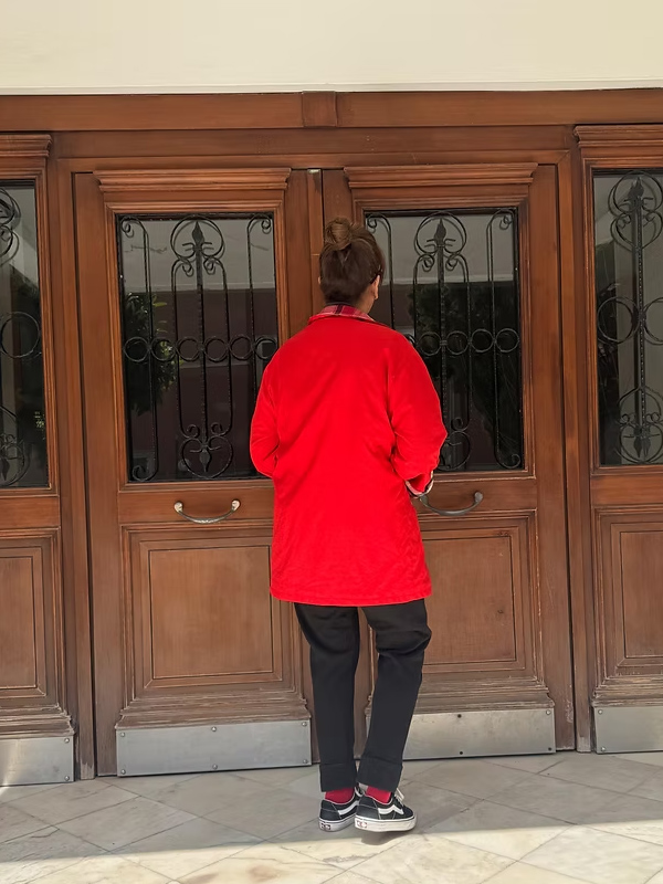 Vintage Ekose Astarlı Trençkot